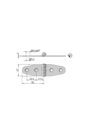 Prezzo Scontato Cerniera inox AISI 316 100x27 mm - Modello Dritto