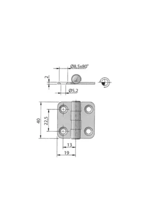 Super Prezzo Cerniera inox AISI 316 40x38 mm - Modello Dritto
