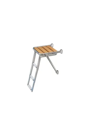 Plancetta di poppa con scaletta estraibile 4 gradini TREM inox AISI 316 Esclusivo