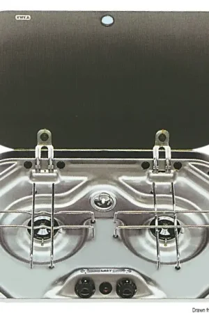 Popolare Piano cottura inox 2 fuochi 480 x 370 mm