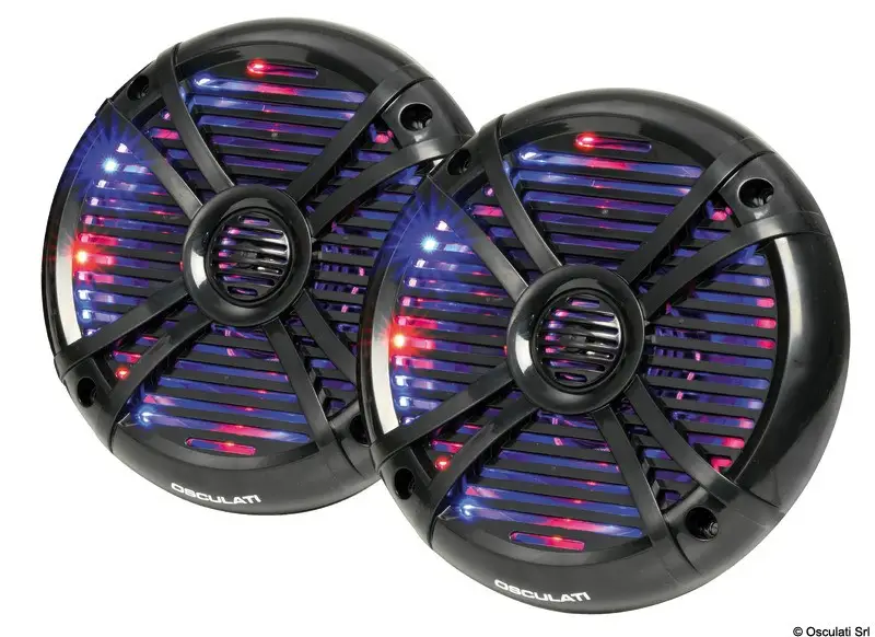 Coppia di casse a due vie con LED RGB progr. 5,25'' nere Affare